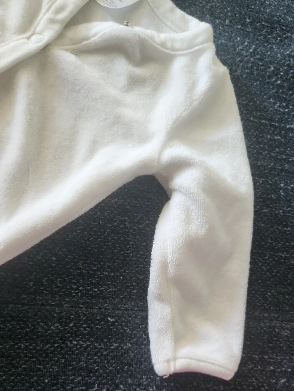 Carter's White Terrycloth Baby Snap-Front Long Sleeve Shirt